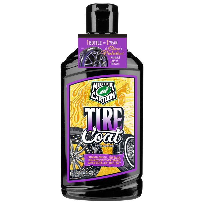 Black tire care bottle. 